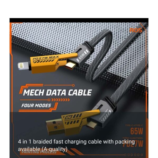 4-in-1 Braided Fast Charging Cable (A-Quality) – With Premium Packing
