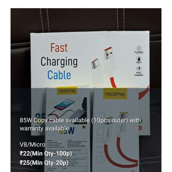85W Copy Cable – Fast Charging with Warranty (10 Pieces Outer)