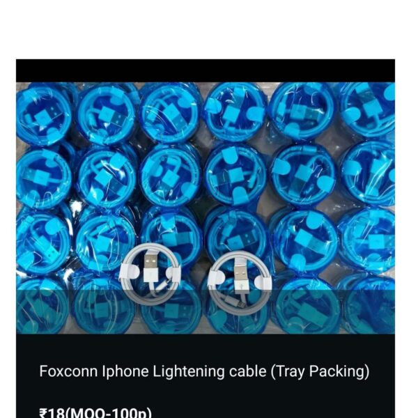Foxconn iPhone Lightning Cable (Tray Packing) – Trusted Quality, Bulk Convenience