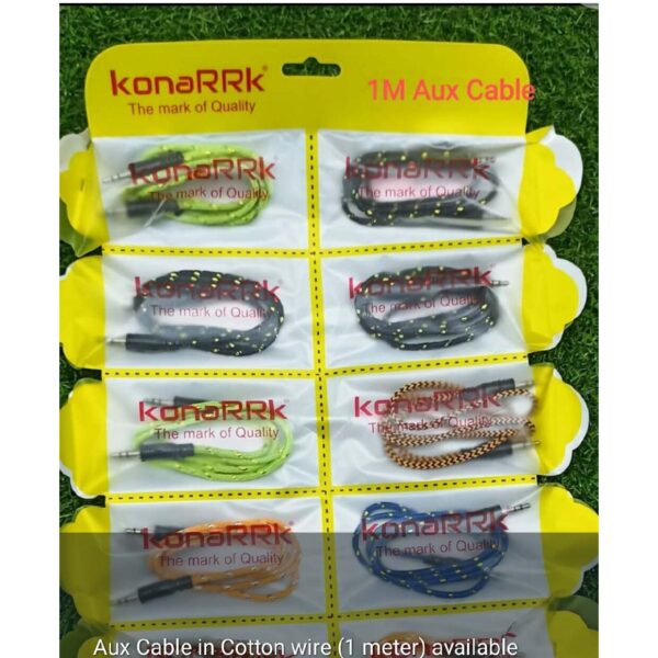 AUX Cable in Cotton Wire (1 Meter) – Durable Design, Clear Sound